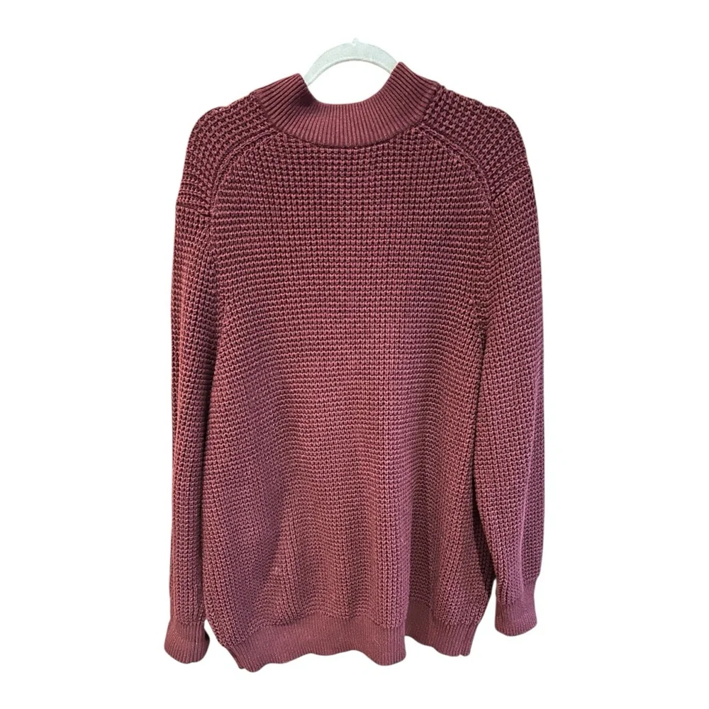OAK HILL‎ Men's Cotton Waffle Sweater Burgundy 3XL